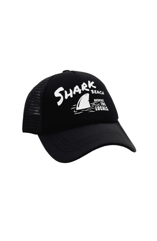 FEATHER 4 ARROW SHARK BEACH TRUCKER HAT BLACK
