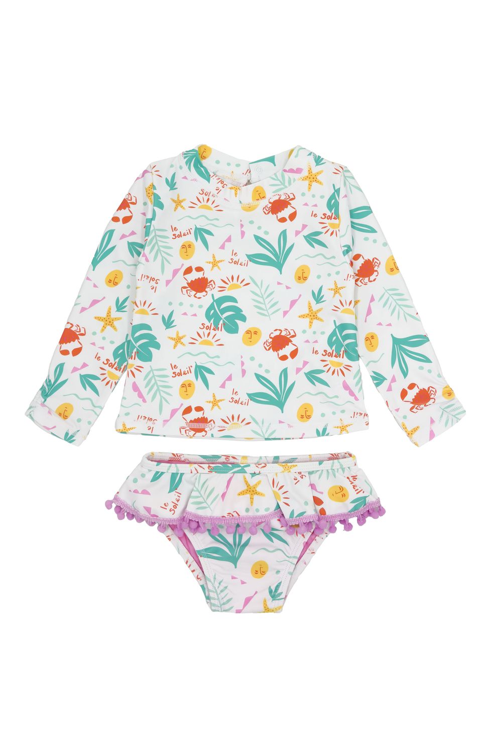 FEATHER 4 ARROW SANDY TOES BABY L/S SWIM SET ECRU