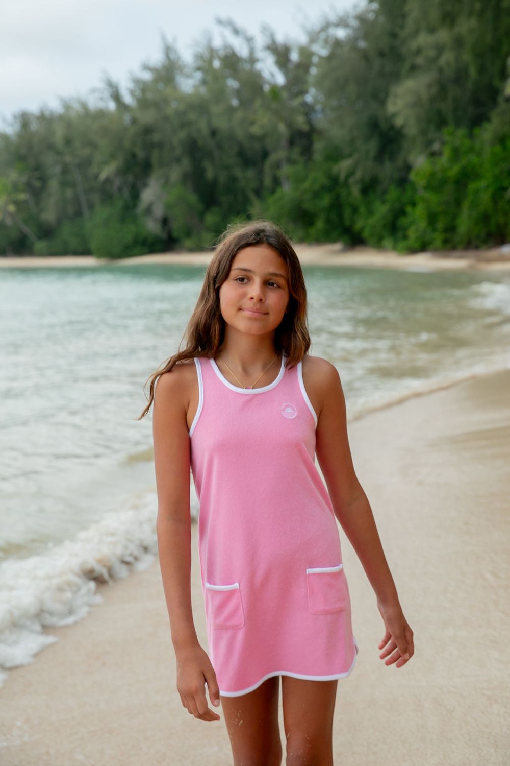 FEATHER 4 ARROW CLEAR SKIES RINGER TANK DRESS PINK CARNATION