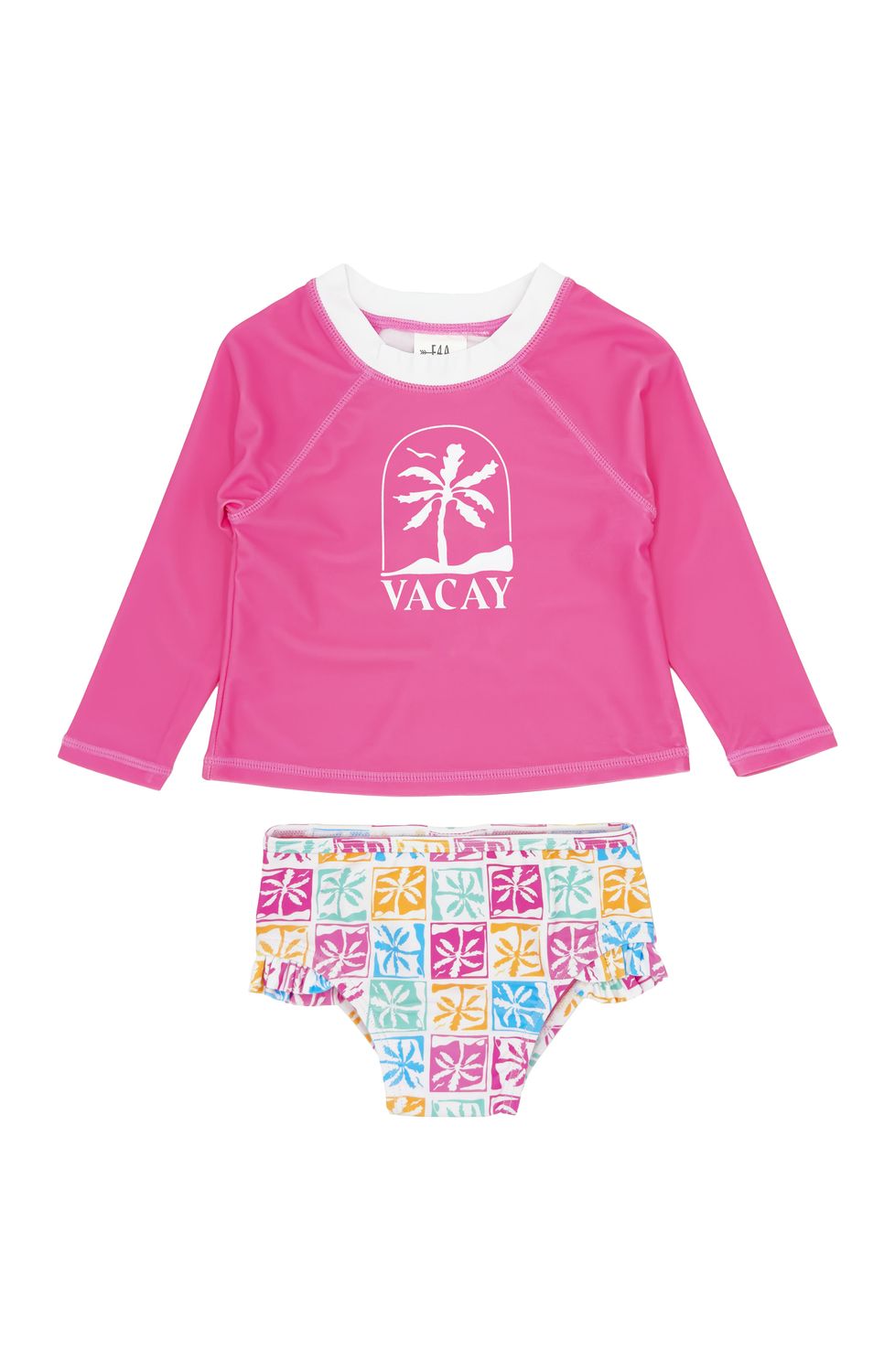 FEATHER 4 ARROW SWIM ALL DAY L/S BABY SET PINK CARNATION