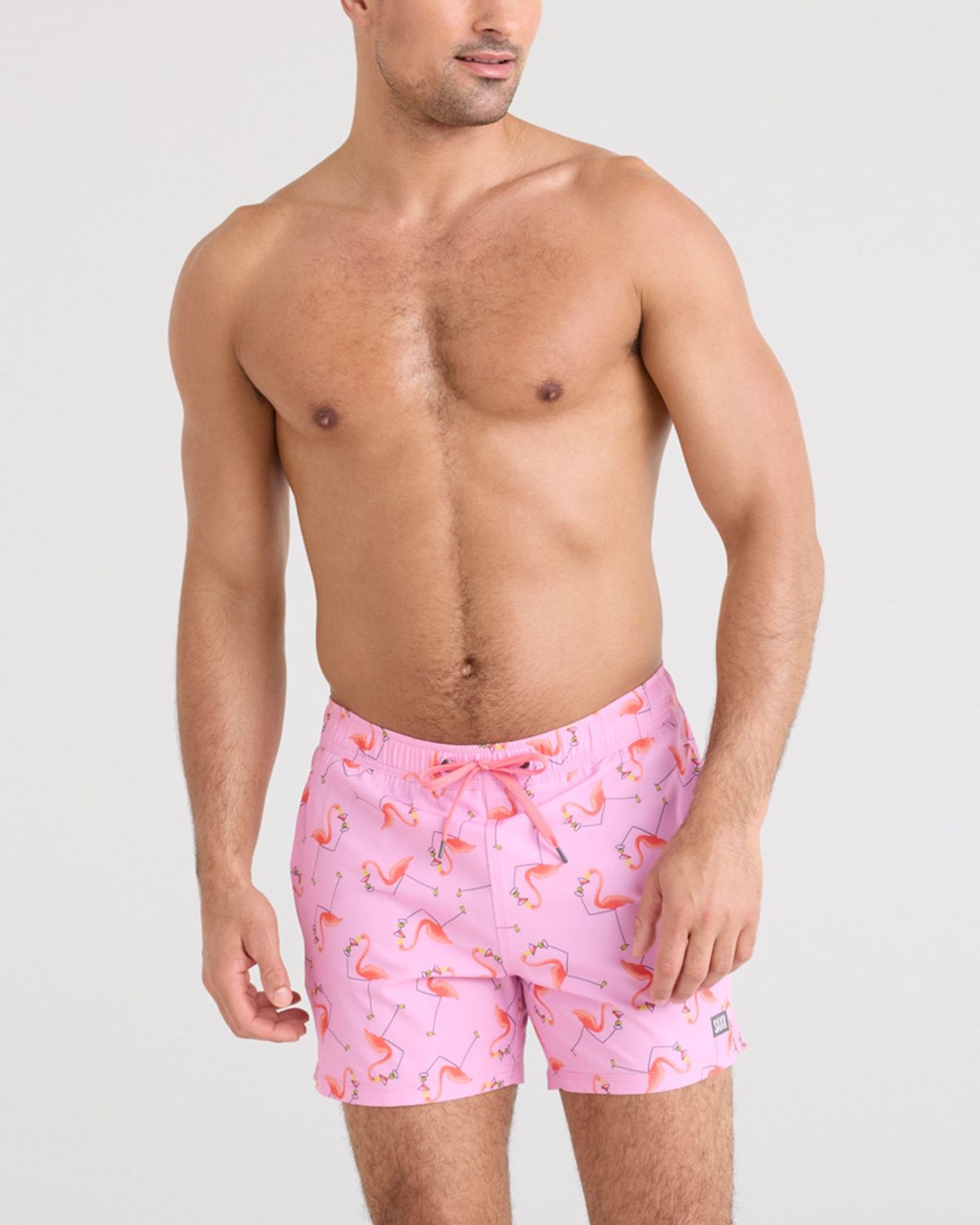 SAXX OH BUOY 2N1 5&quot;VOLLEY SWIM SHORT - DRINKO FLAMINGO - TAFFY