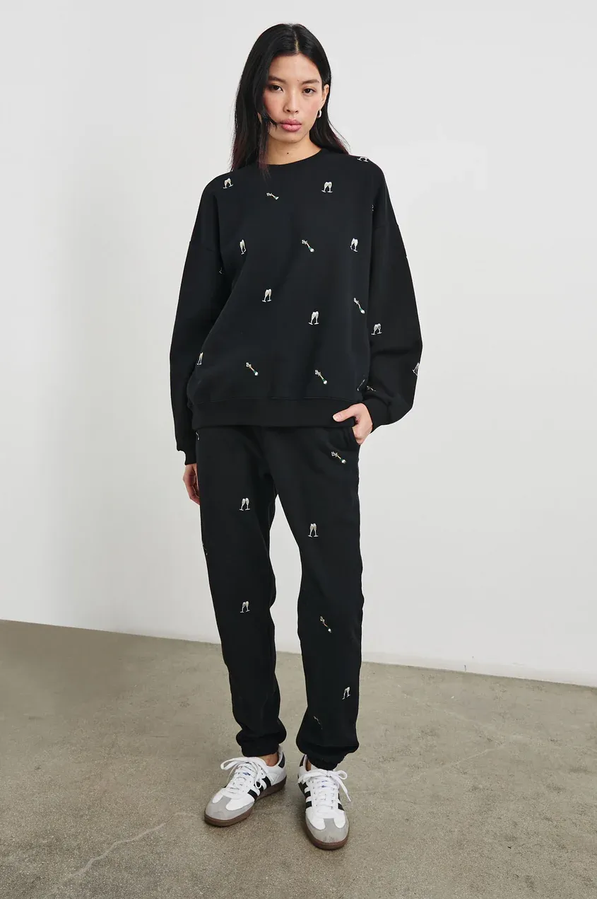 RAILS KINGSTON BLACK CHAMPAGNE EMBROIDERY