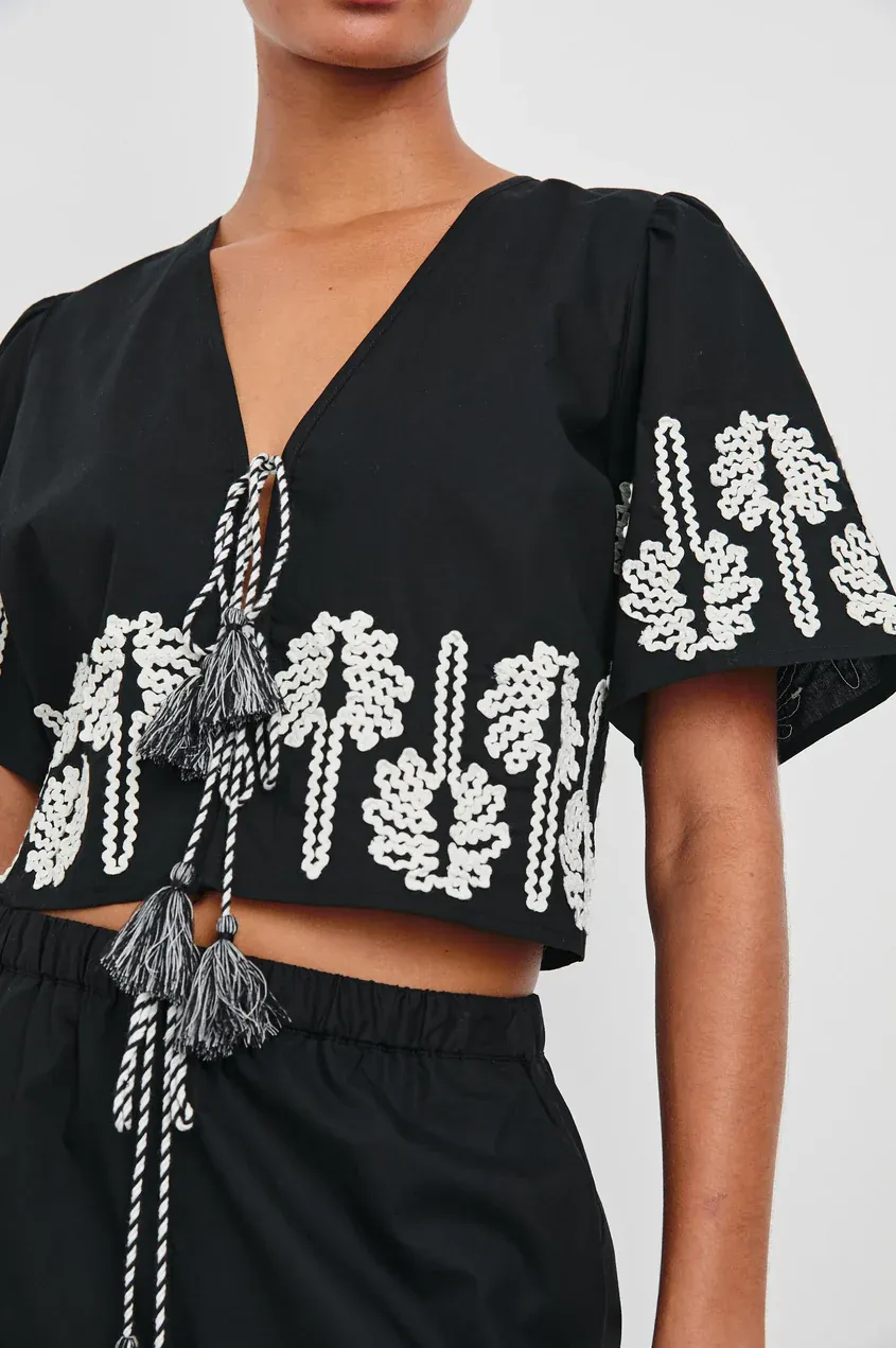 RAILS PARI BLACK IVORY PALM TREES