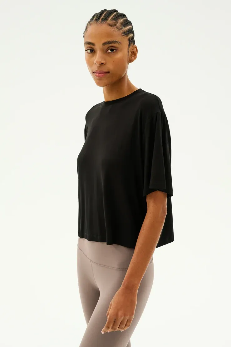 SPLITS 59 DJUNA OVERSIZED JERSEY TEE BLACK