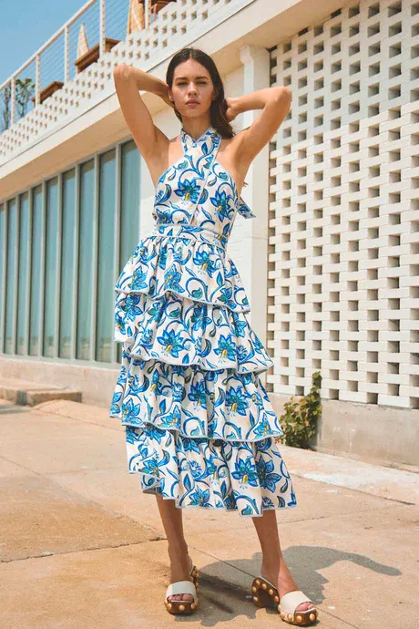 Hunter Bell Berkley Dress Porcelain Floral