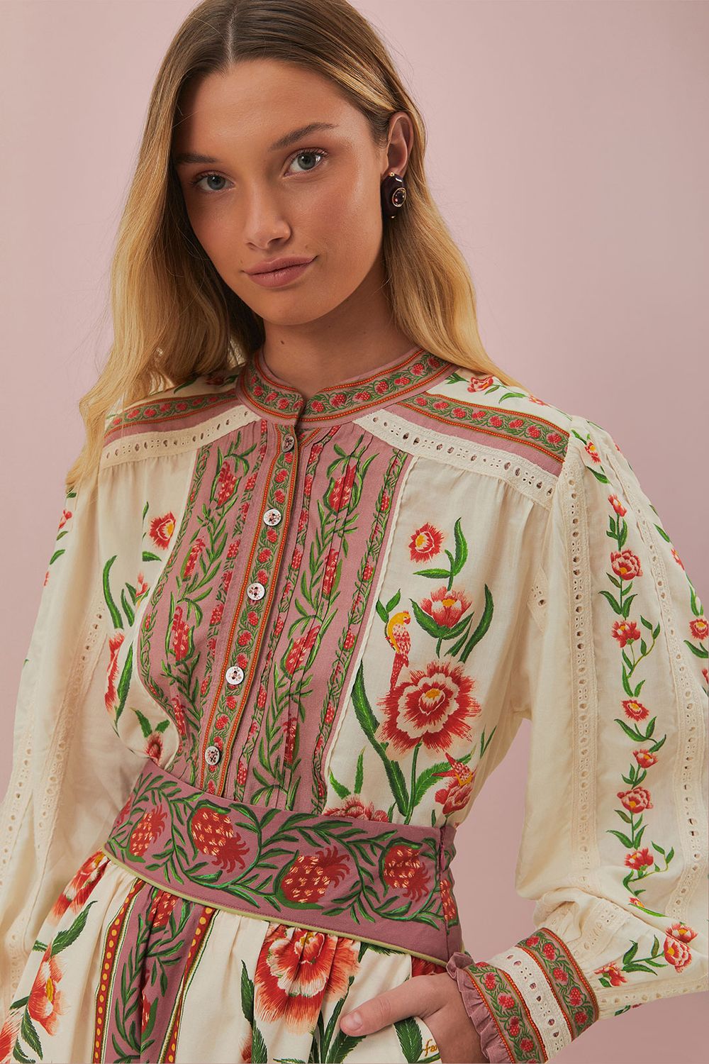 FARM RIO AINIKA DELICATE OFF-WHITE BLOUSE