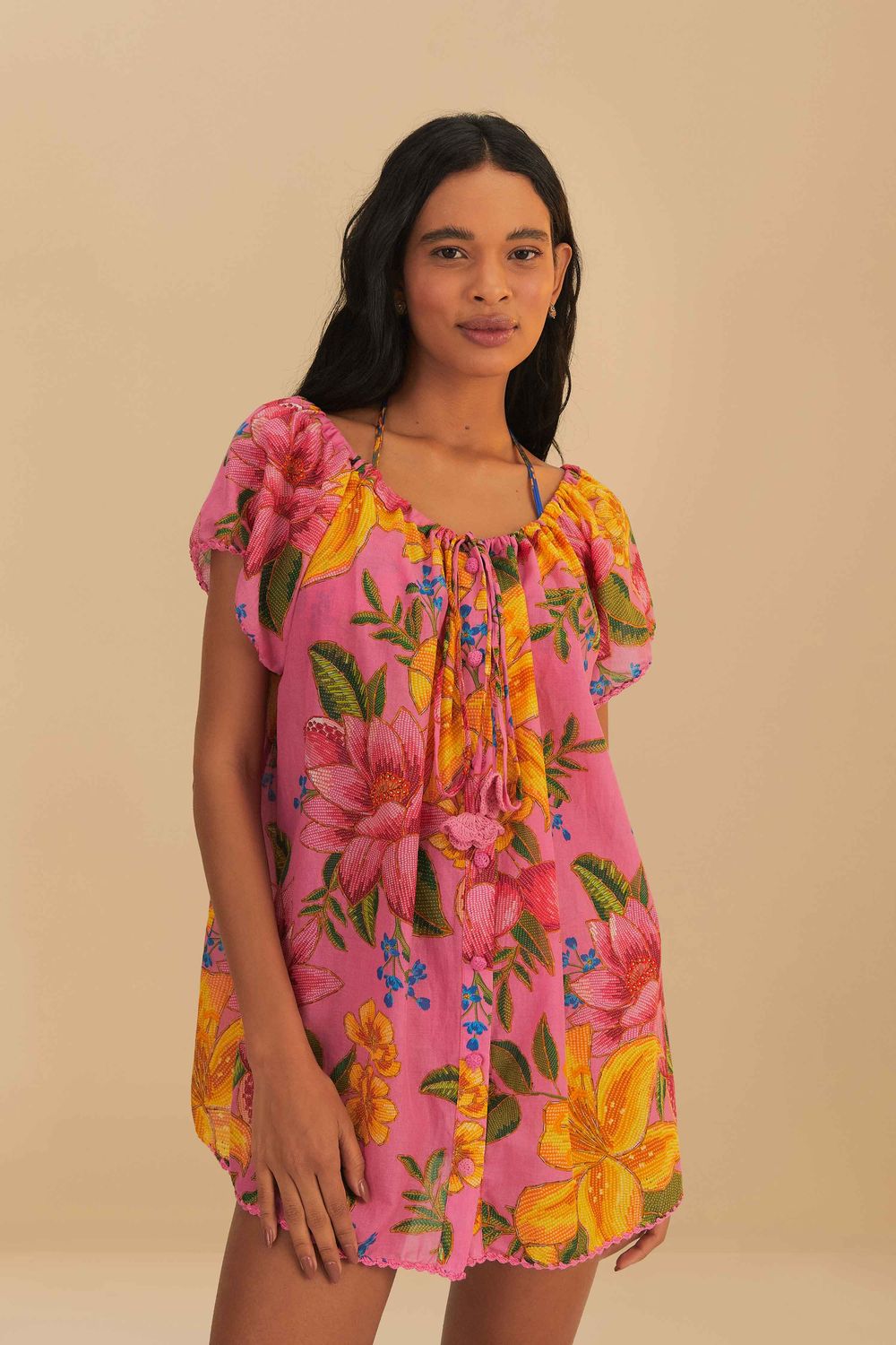 FARM RIO SUMMER FRUIT MINI DRESS