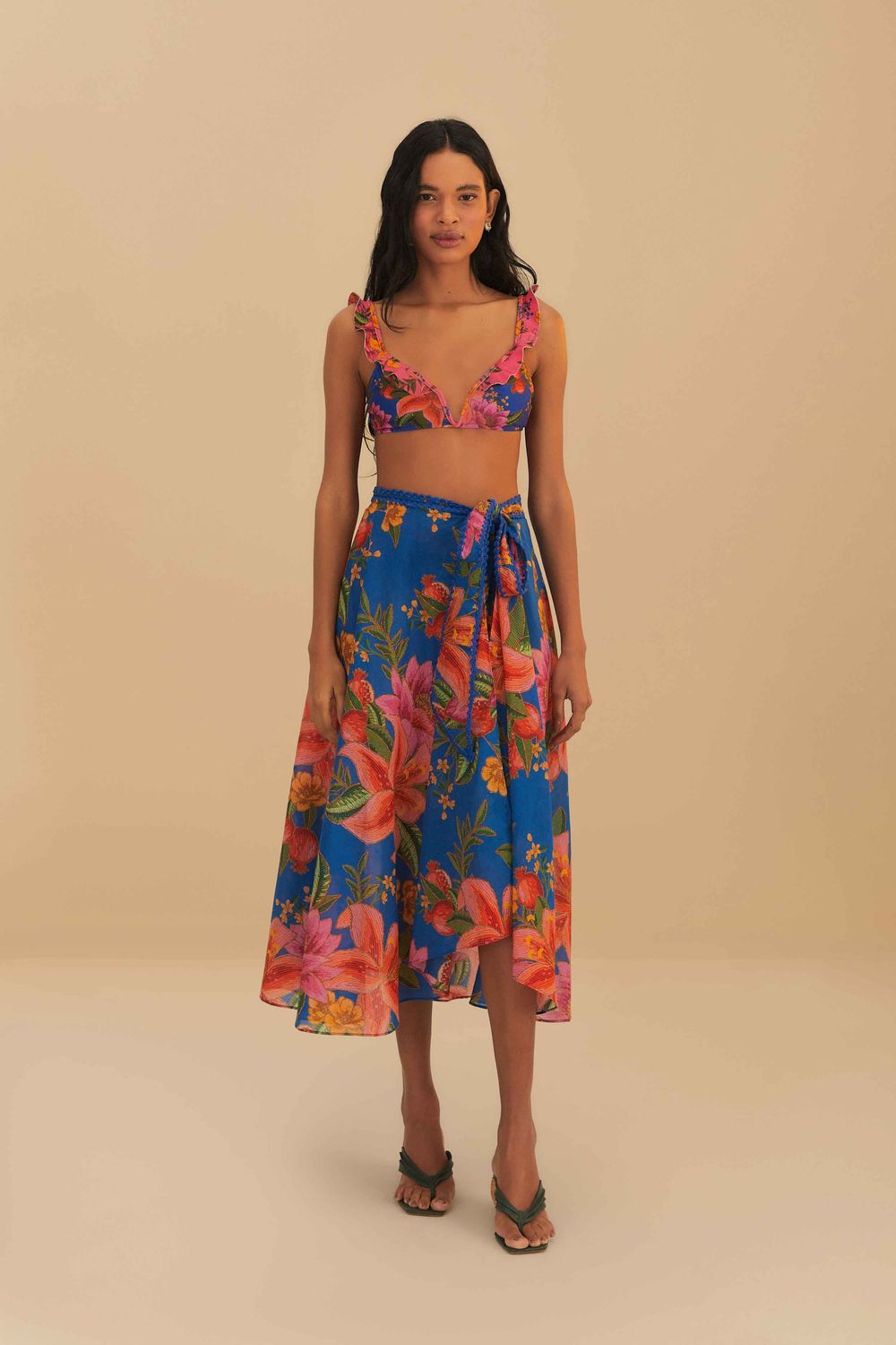 FARM RIO SUMMER FRUIT MIDI SKIRT