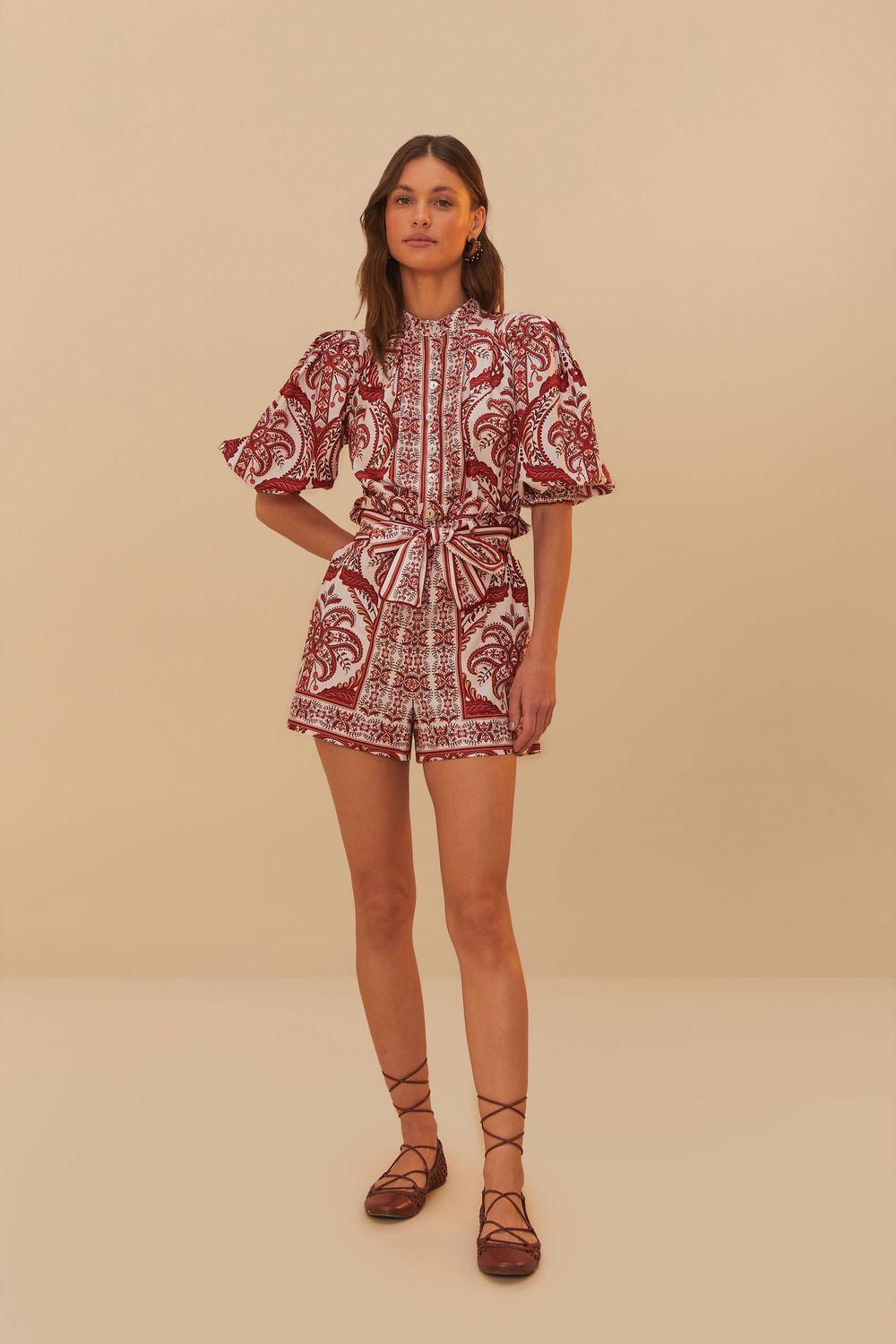 FARM RIO TROPICAL CAMEO OFF-WHITE ROMPER