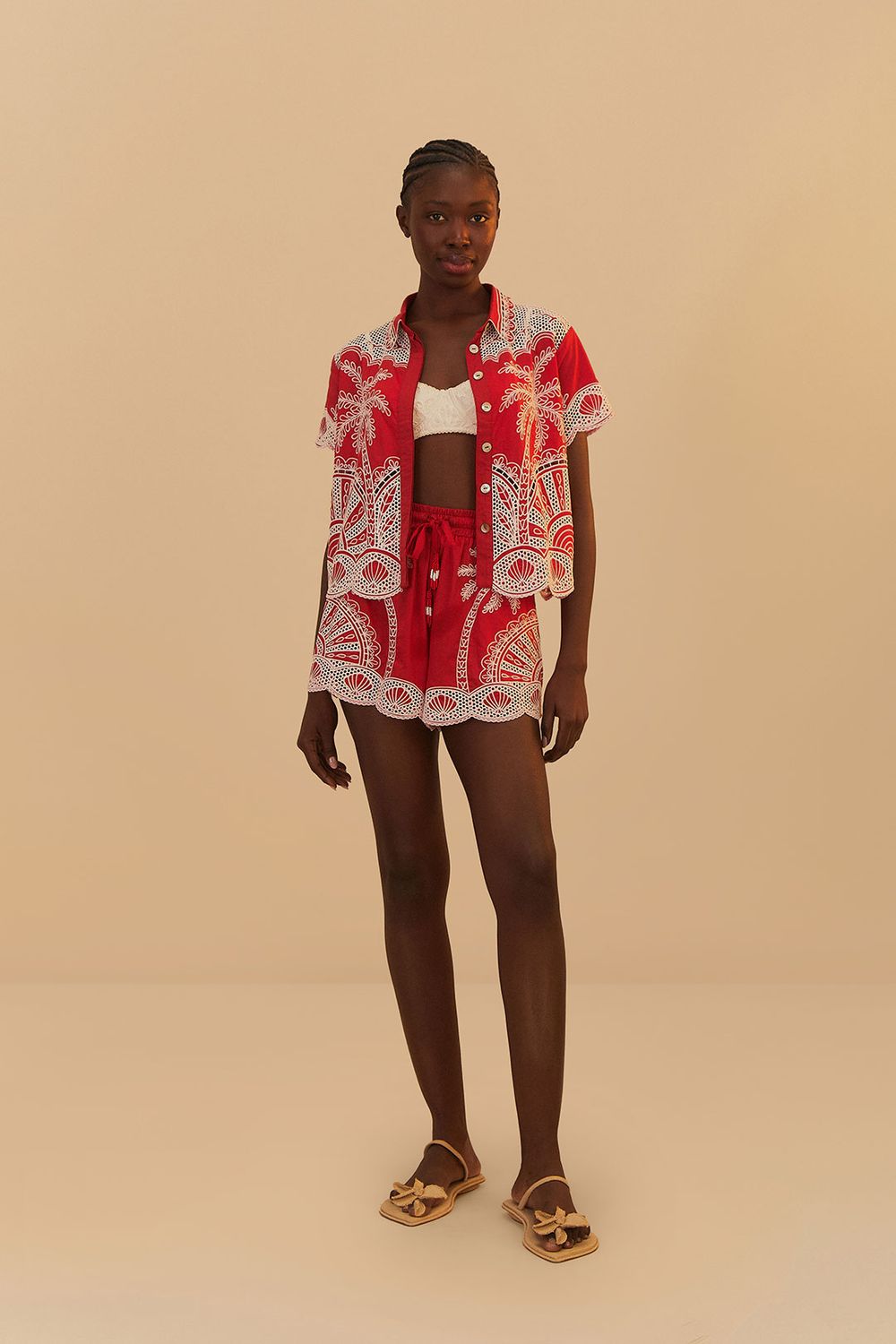 FARM RIO RED PALM TREES SHIRT