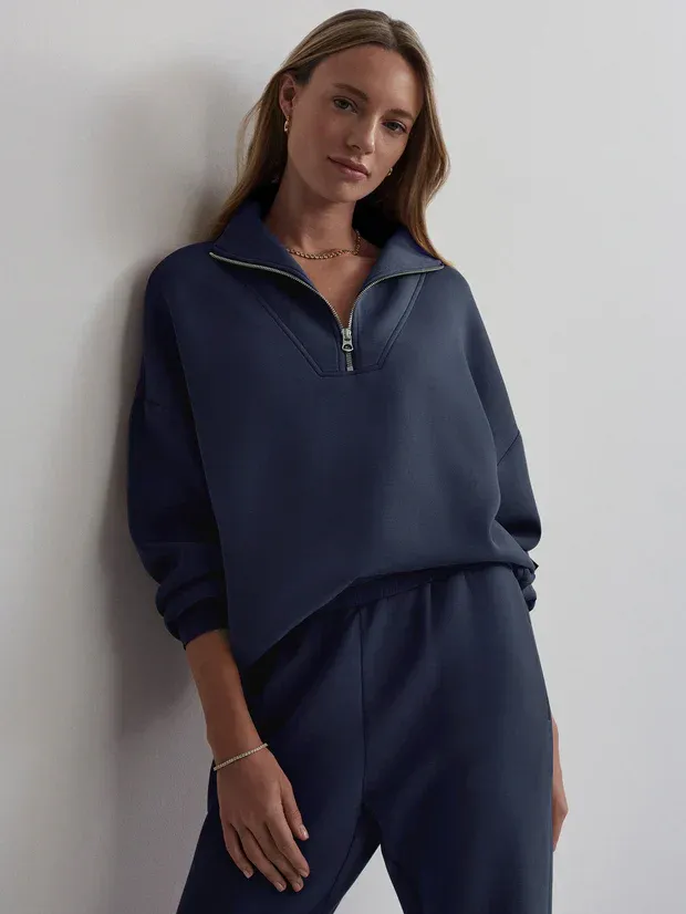 Varley Hawley Half Zip Blue Nights
