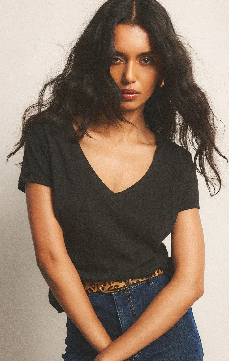 Z Supply Modern V-Neck Tee Black