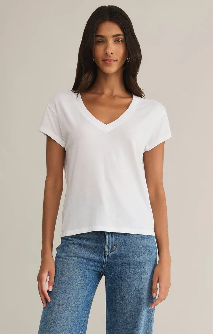 Z Supply Modern V-Neck Tee White