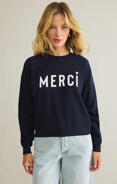 Z Supply First Date Sweatshirt Eclipse
