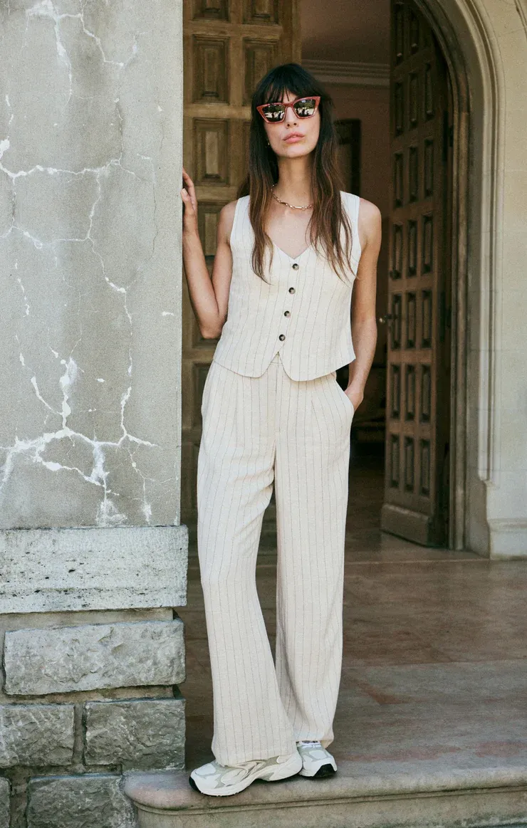 Z Supply Bennett Pinstripe Pant Flax