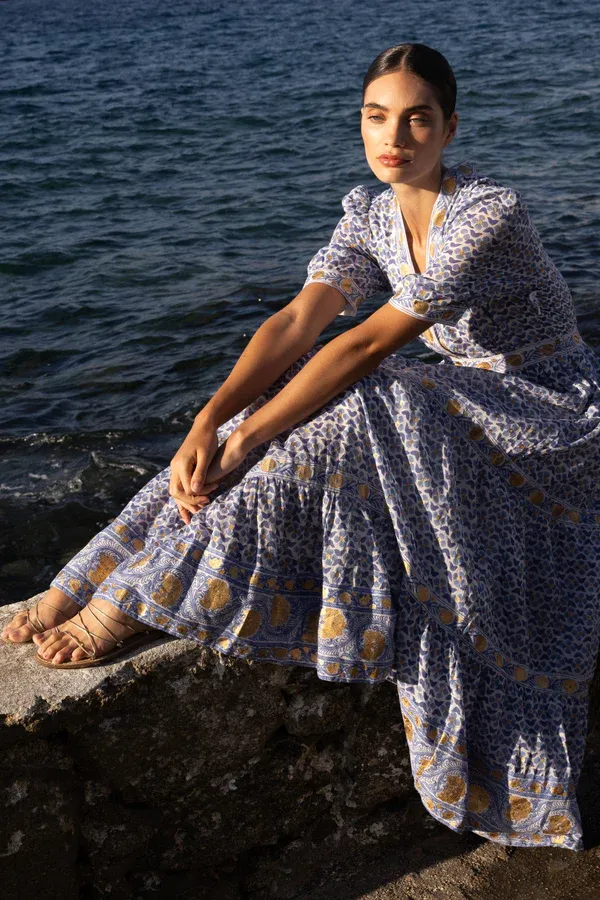 Oliphant V-Neck Cuffed Maxi Veranda