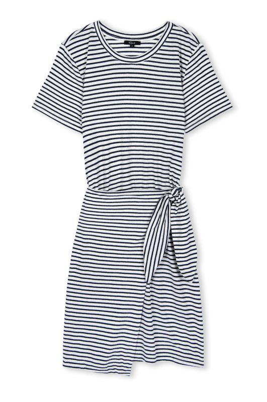 RAILS EDIE DRESS IVORY NAVY MICRO STRIPE