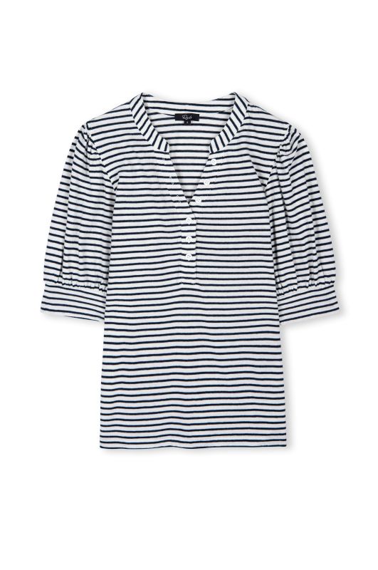 RAILS JEWEL TOP IVORY NAVY MICRO STRIPE