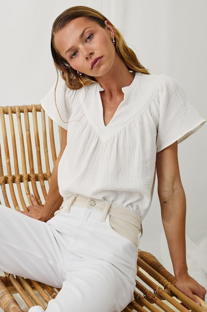 RAILS SAYER TOP WHITE