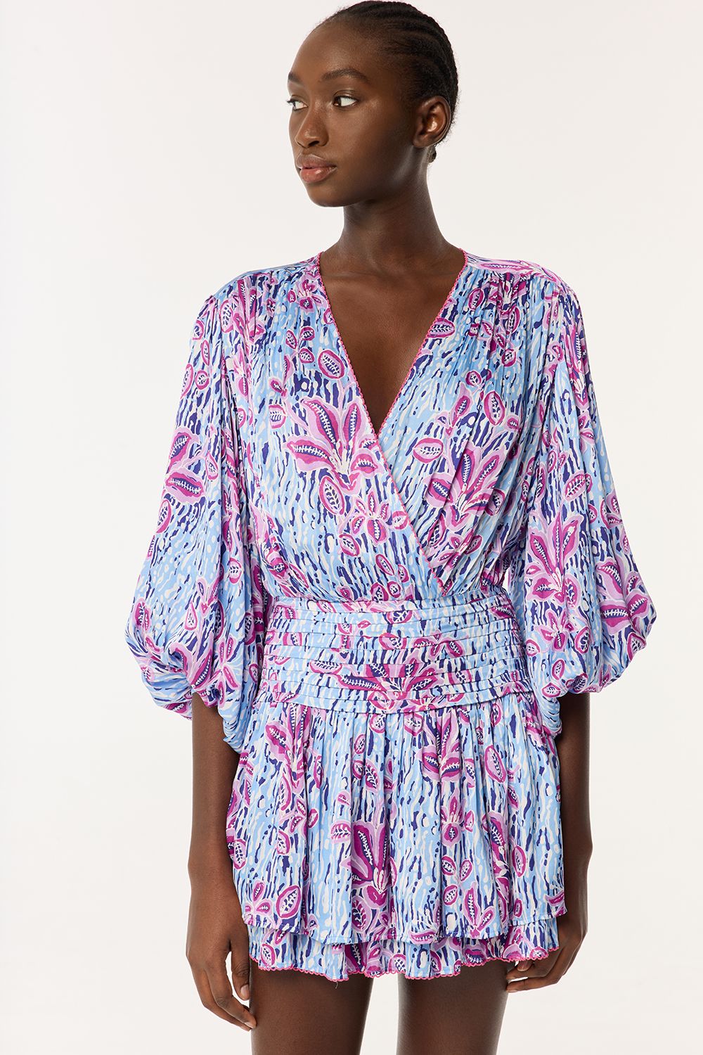 POUPETTE ST BARTH MINI DRESS COLLEEN VS BLUE EXOTIC FOREST