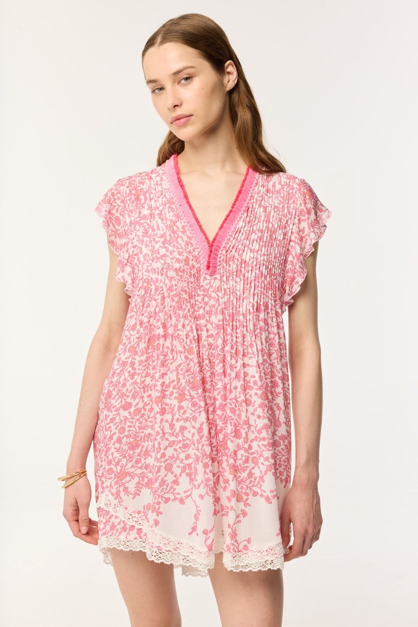 POUPETTE ST BARTH MINI DRESS SASHA V PINK LAZULI