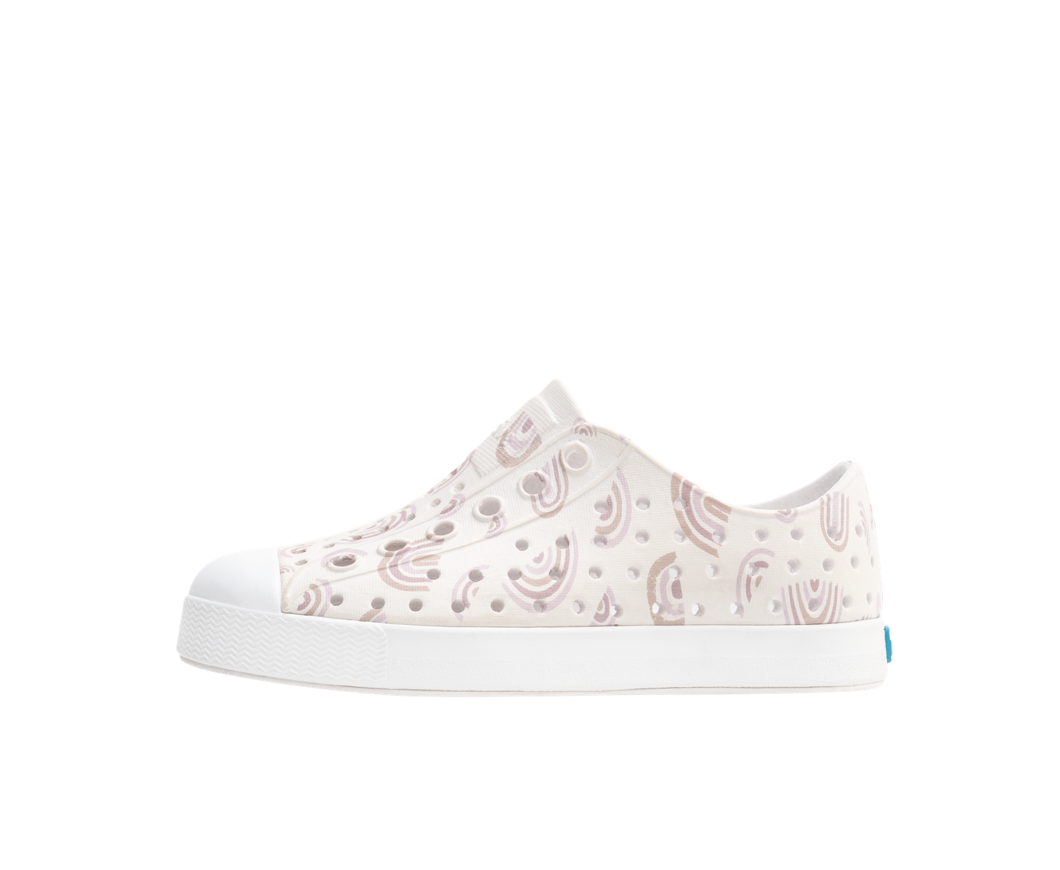 Native JEFFERSON PRINT KIDS SHELL WHITE/ SHELL WHITE/ BARELY FLAX RAINBOW