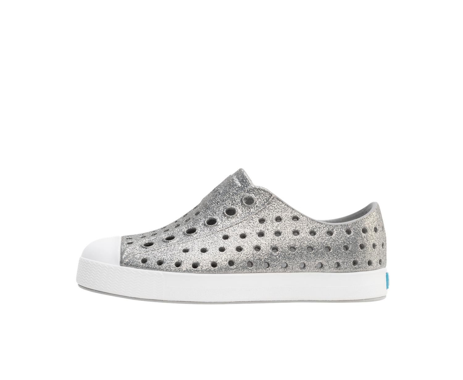 Native JEFFERSON BIO-BLING KIDS PLATINUM BLING/ SHELL WHITE