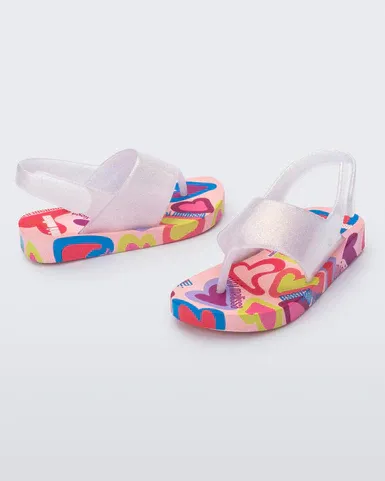 MINI MELISSA FLIPFLOP SHINY BABY  PINK/GLITTER
