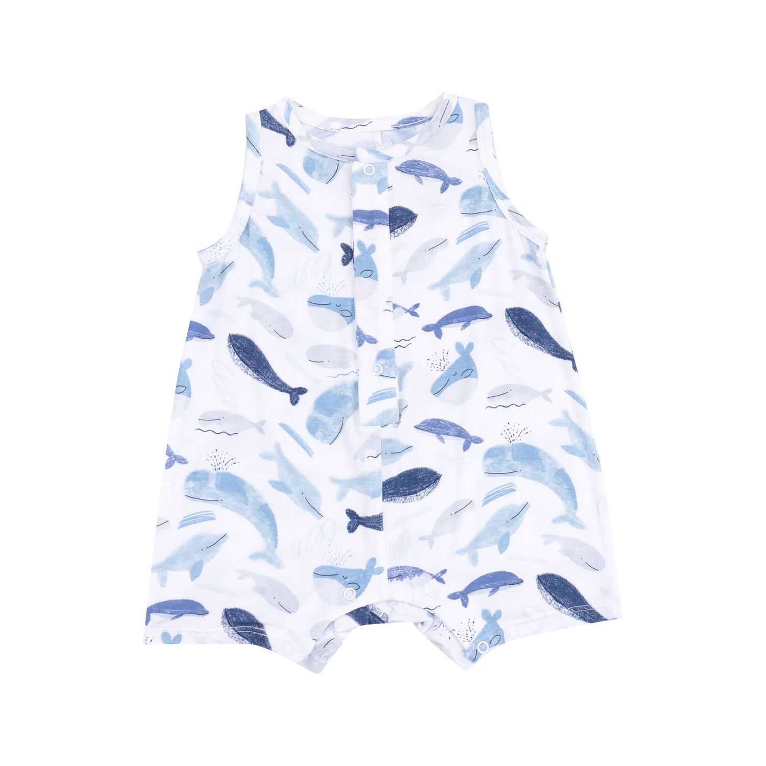 Angel Dear Blue Whales Slevless Shortie Romper