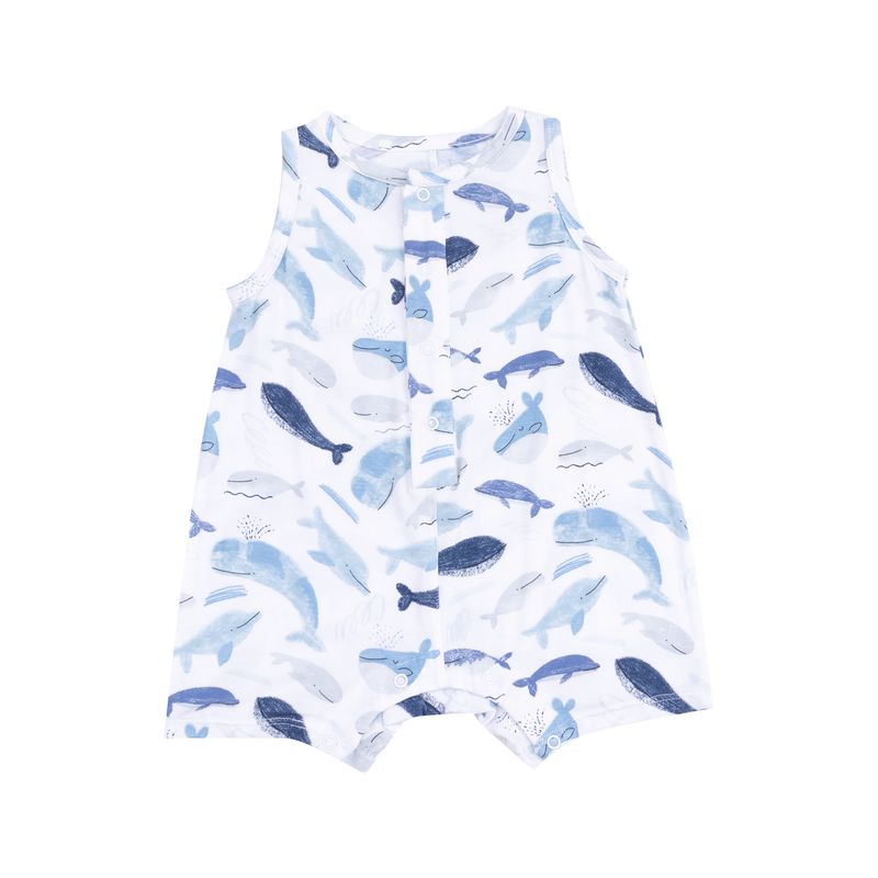 Angel Dear Blue Whales Slevless Shortie Romper