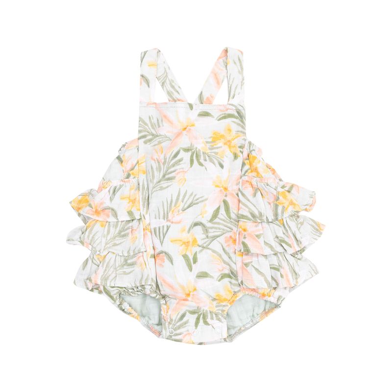 Angel Dear Island Floral Ruffle Sunsuit