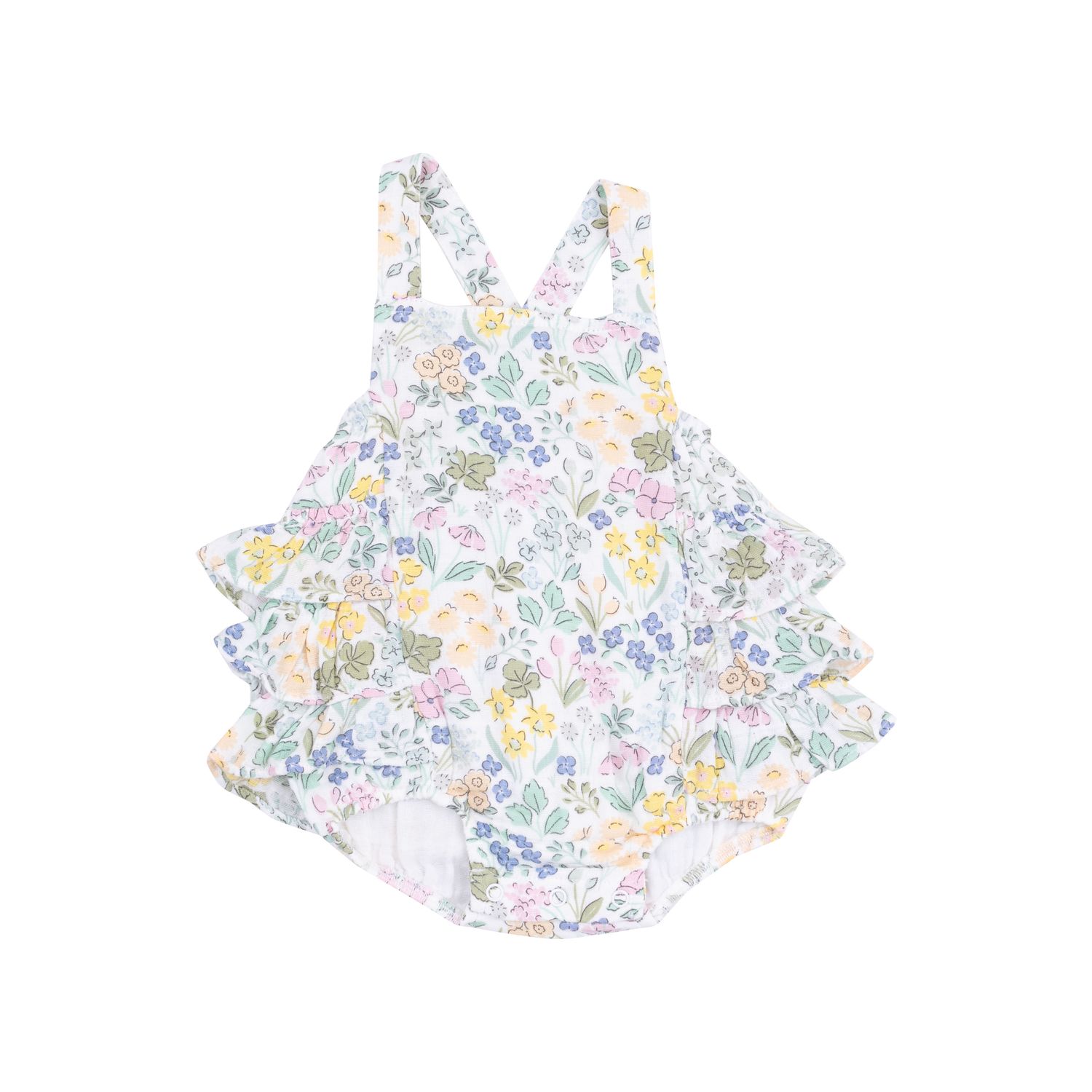 Angel Dear Samantha Floral Ruffle Sunsuit
