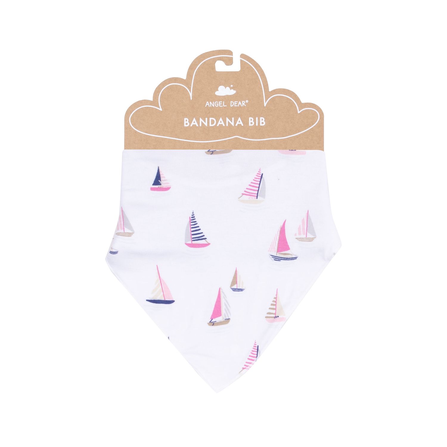 Angel Dear Sailboats Pink Bandana Bib