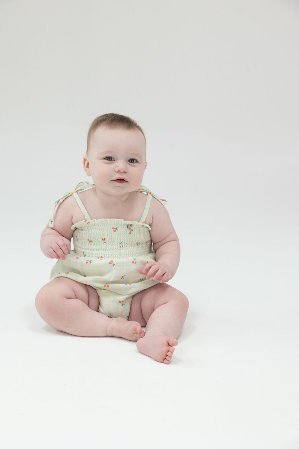 Angel Dear Cherry Stripe Ruffle Top &amp; Bloomer