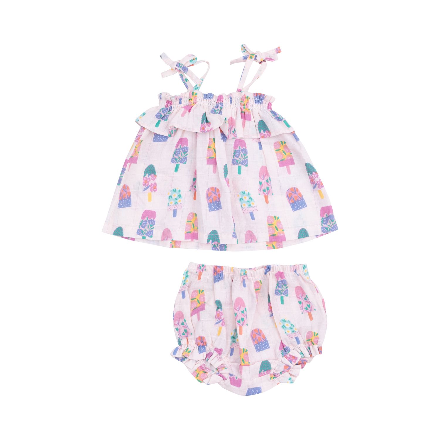 Angel Dear Floral Popsicles Ruffle Top &amp; Bloomer