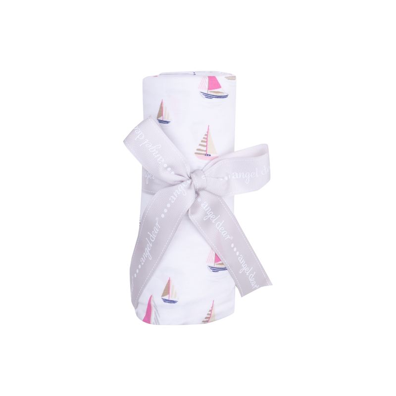 Angel Dear Sailboats Pink Swaddle Blanket