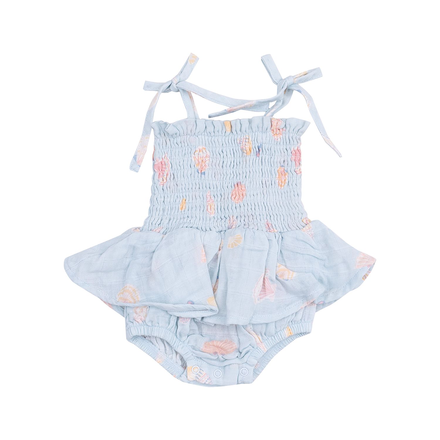 Angel Dear Pretty Seashells Smocked Bubble W/Skirt