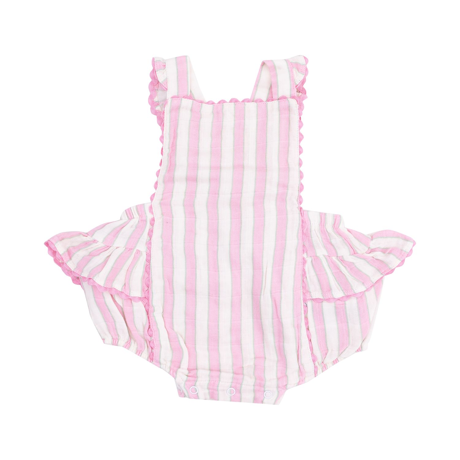 Angel Dear Candy Stripe Ric-Rac Ruffle Sunsuit