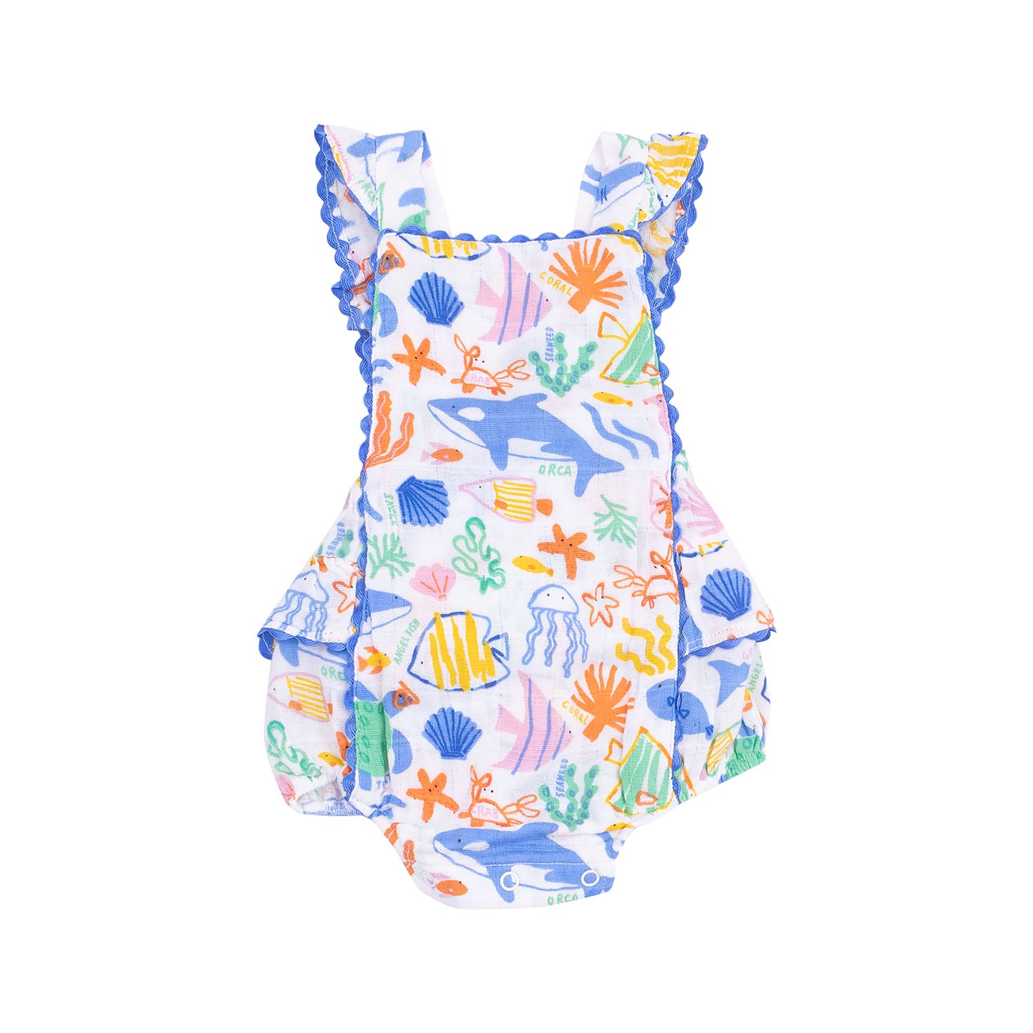 Angel Dear Coloful Reef Ric-Rac Ruffle Sunsuit