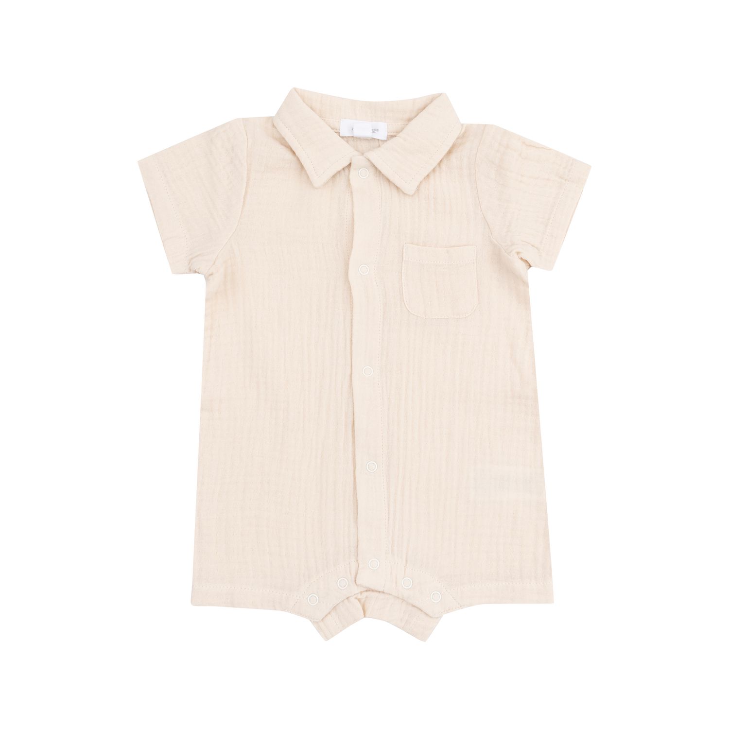 Angel Dear Muslin White Swan Button Down Polo Shortie