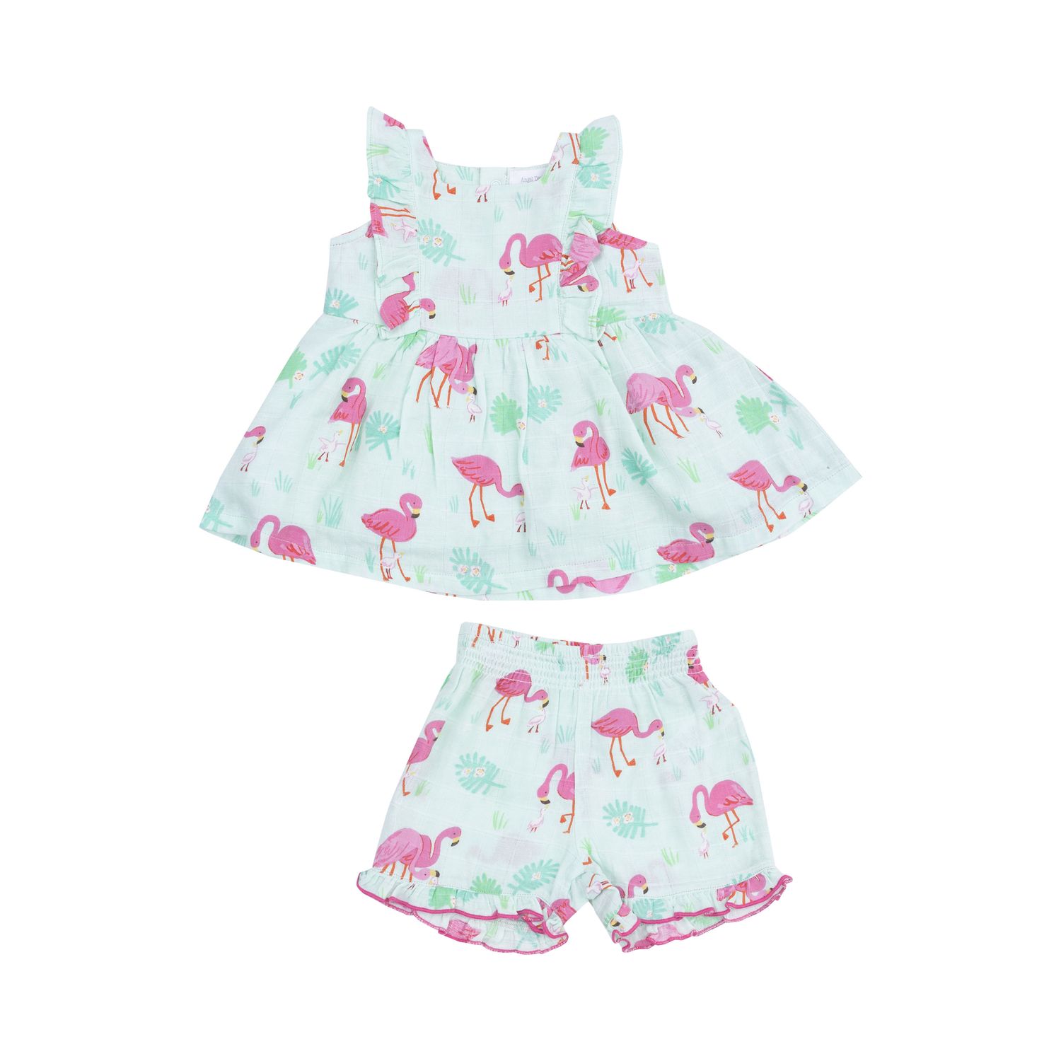 Angel Dear Flamingos Square Neck Ruffle Tank &amp; Short