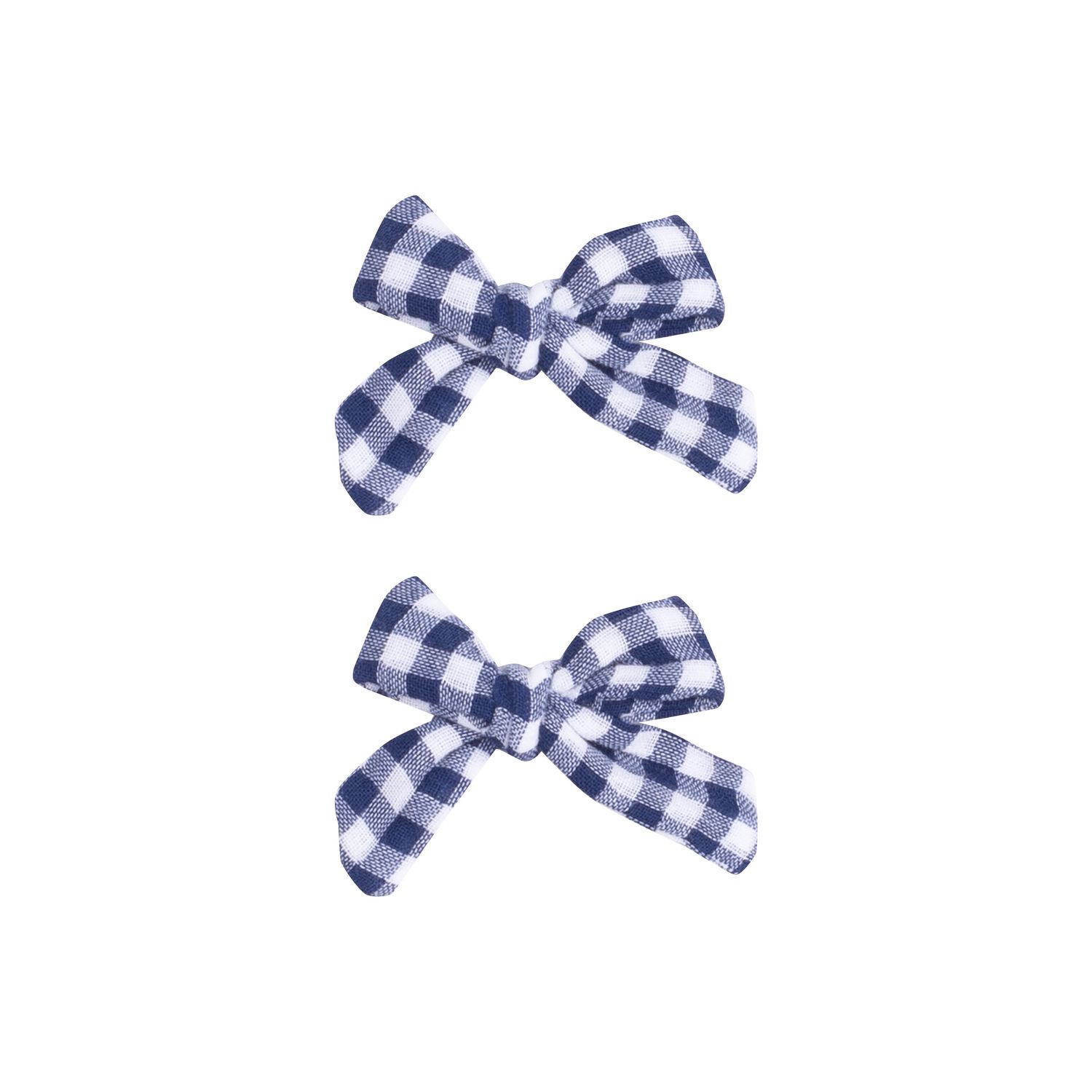 Angel Dear Navy Gingham 2Pack HairBow W/Clip