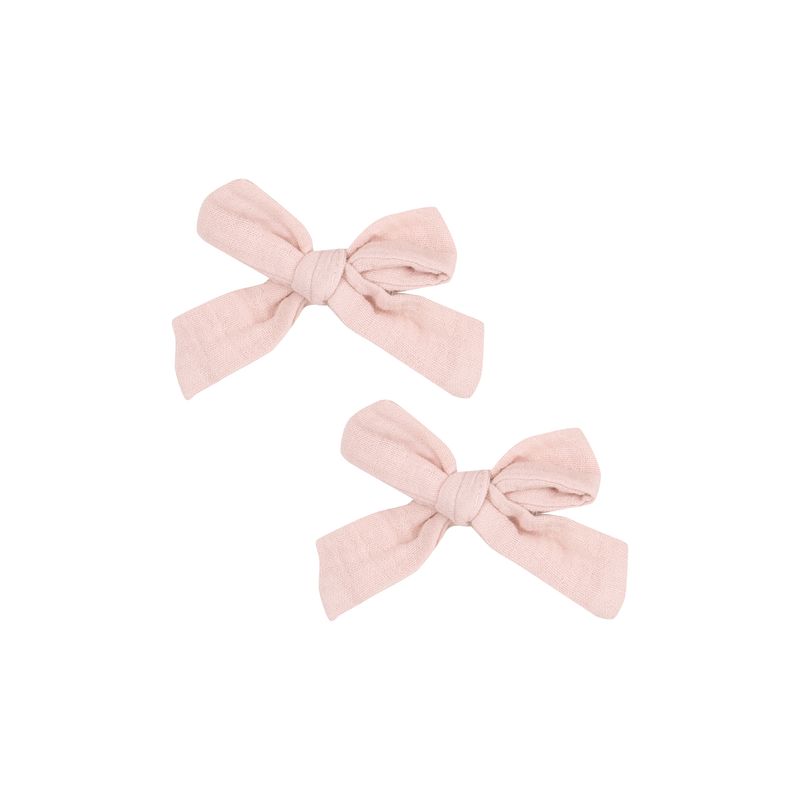 Angel Dear Solid Muslin Rose Smoke 2Pack HairBow W/Clip