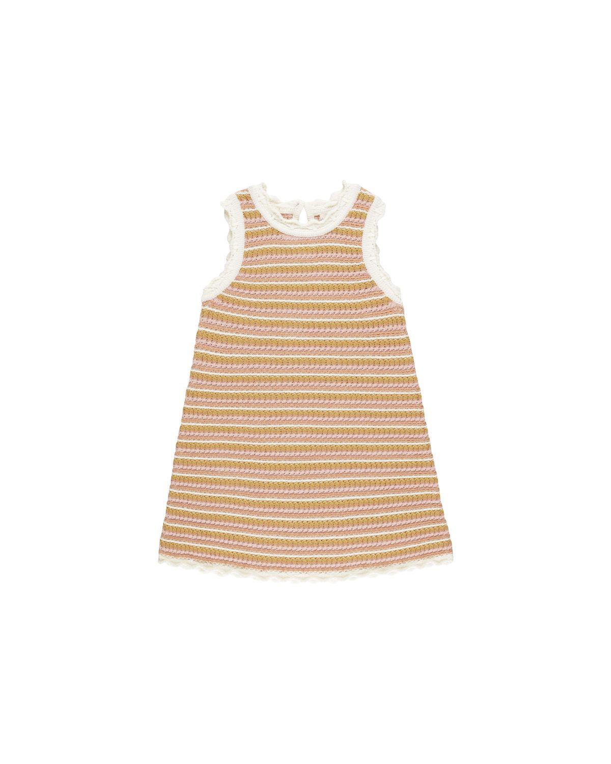 RYLEE &amp; CRU CROCHET TANK MINI DRESS || PINK STRIPE
