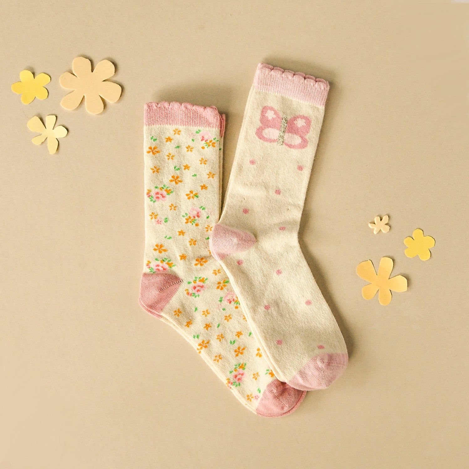 Rockahula Tiny Blossom Butterfly 2 Pack Socks 12-3 Jnr