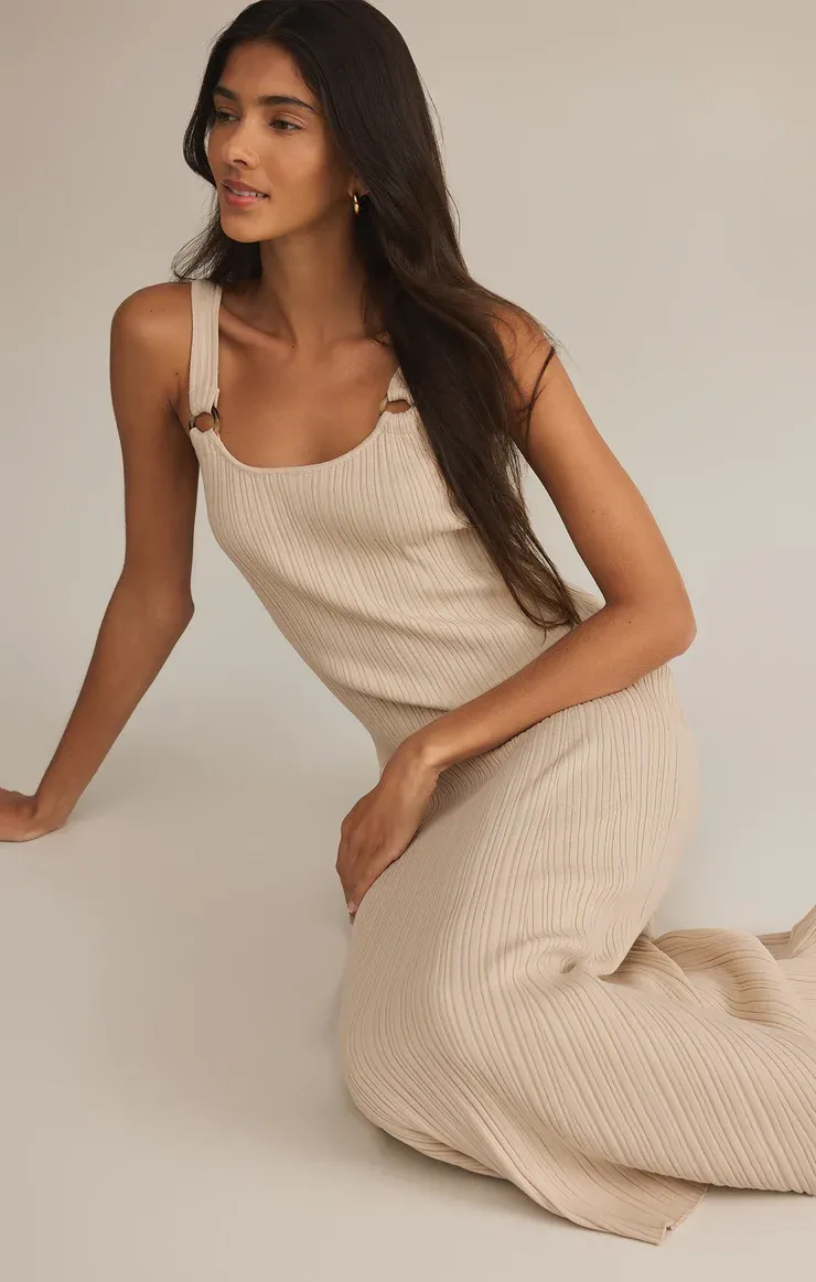 Z Supply Salinas Midi Dress Sandshell