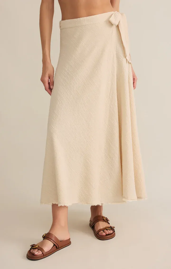 Z Supply Salerno Wrap Midi Skirt Sandshell