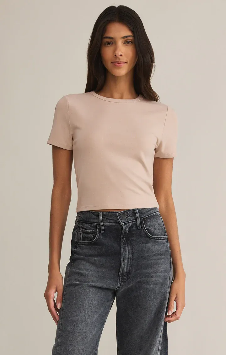 Z Supply Second Skin Crew Top Parchment