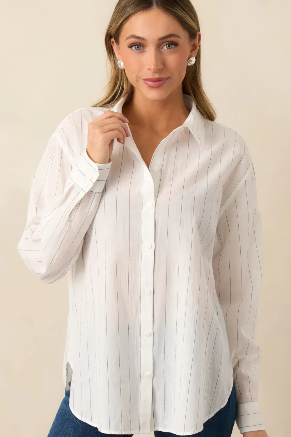 Z Supply Seaport Striped Shirt White