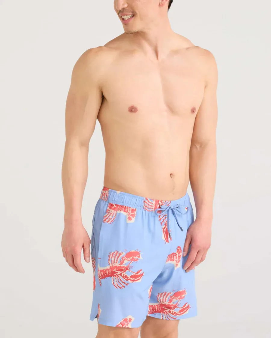 SAXX OH BUOY 2N1 7&quot;VOLLEY SWIM SHORT - LOBSTER BOIL - BEL AIR